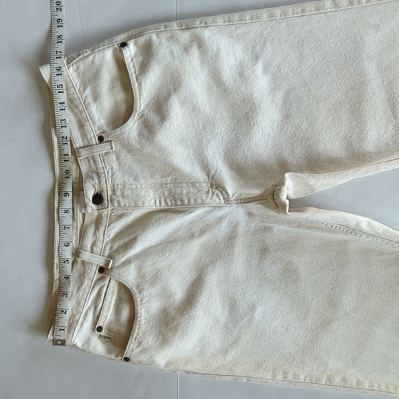 L.L. Bean Double L Classic Fit Straight Leg Denim Jeans 34 x 29 Cream Pockets - Picture 13 of 16